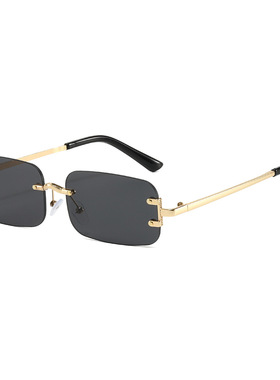 英国moleubak新款高级感无框太阳镜时尚切边方框眼镜辣妹防晒