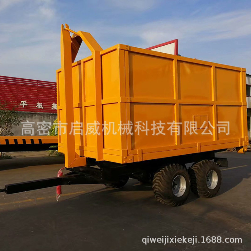 10吨自卸箱式拖车 农用欧式自卸拖车 宽体双联动自卸拖车工具拖车