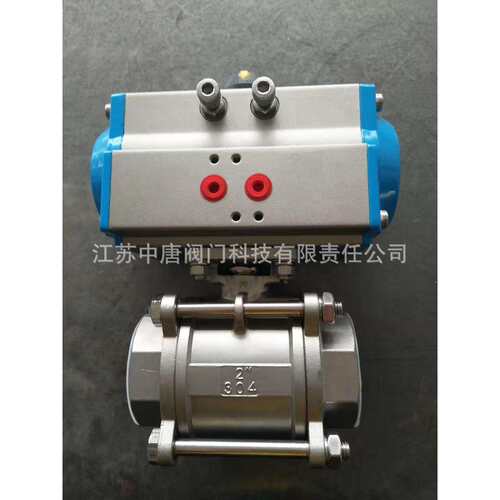 Q611Y-16P不锈钢气动高温丝扣球阀气动螺纹球阀双作用带三联件
