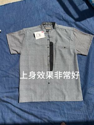 超级宽松出口美国原单千鸟格立领衬衫手感超级好超级舒服
