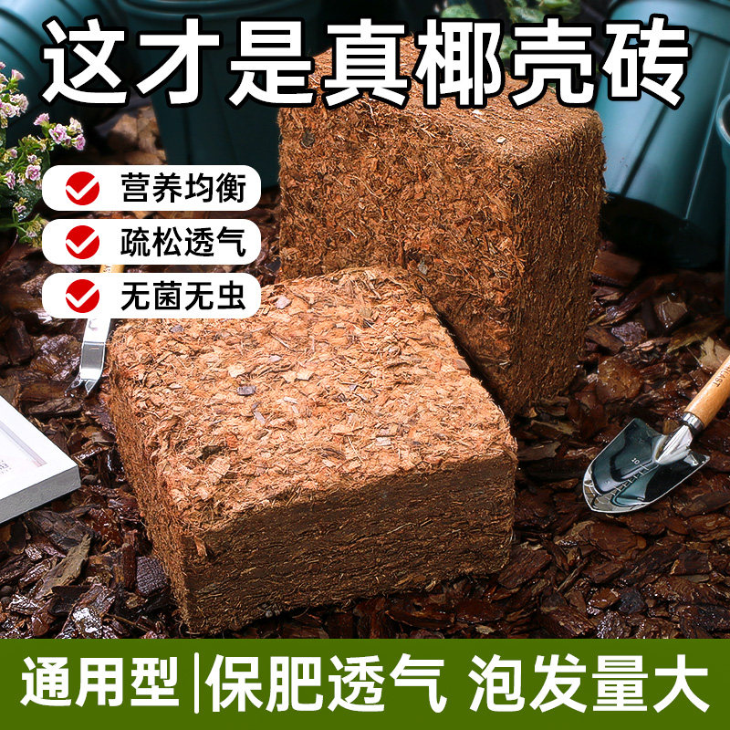 椰壳椰砖进口营养土粗椰壳砖粗椰糠种花种菜通用型思威博大椰壳砖