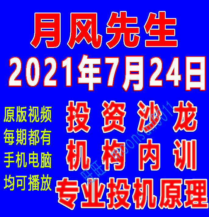 月风先生2021年7月24日2020年投资沙Y龙机构内训