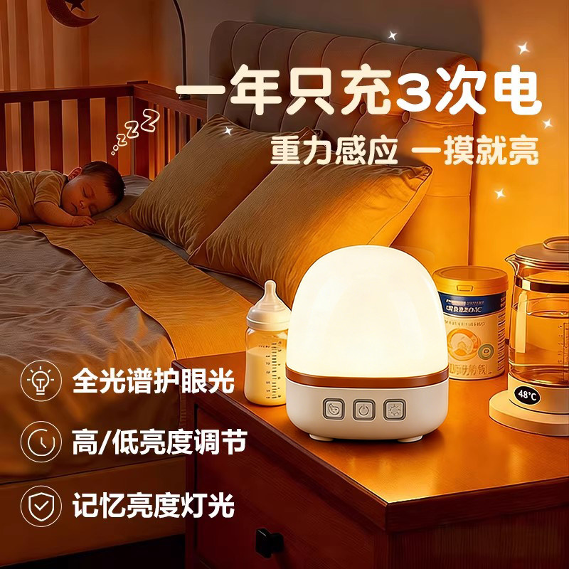 小夜灯卧室睡眠灯婴儿哺乳护眼床头灯夜间节能月子专用遥控台灯