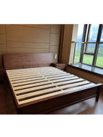 Modern and simple solid wood bed, 1.8-meter double bed, master bedroom, full solid wood bed, 1.5-meter household thickened, direct delivery from the manufacturer thumbnail 3