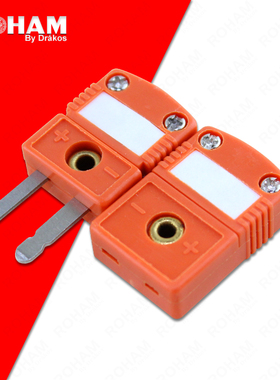 N型热电偶插头插座温度传感器连接器公母接头橙色小RFS-N-M/F