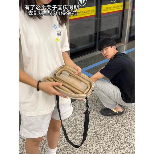 包包折叠凳便携可收缩座椅背包椅子火车高铁音乐节户外出行神器