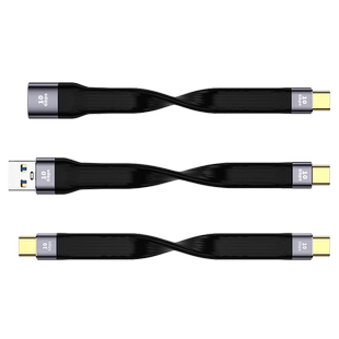 Typec4.0数据线USB3.0母头otg充电转接双头tpyec公对公tpc口扁短线适用雷电手机电脑笔记本连接U盘音视频传输