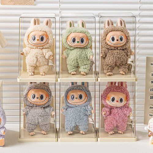 labubu展示盒子单个透明适用于泡泡玛特拉布布手办盲盒收纳展示架