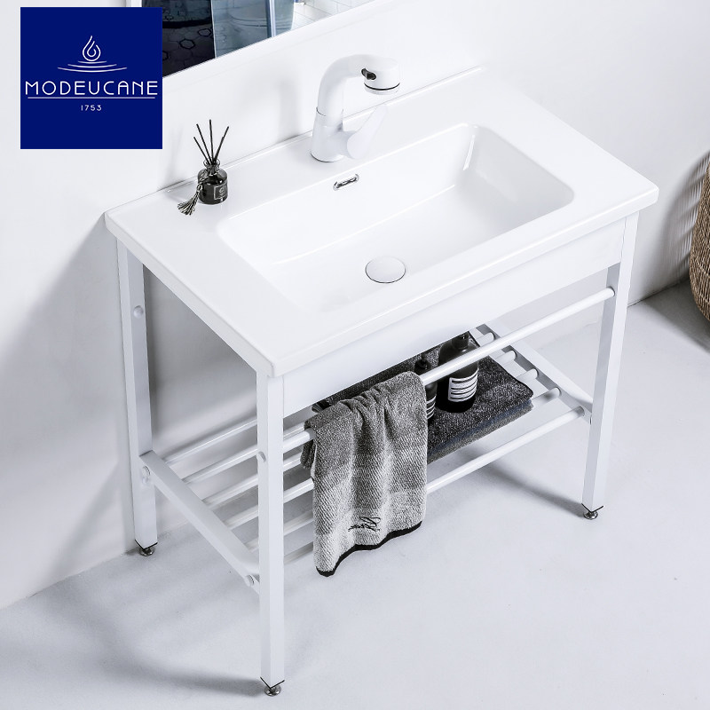 莫德卡恩MODEUCANE 白色洗手盆柜组合卫生间落地式加深陶瓷洗脸盆