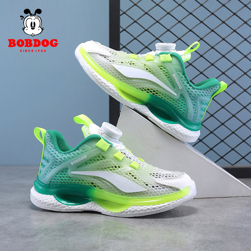巴布豆儿童运动鞋男童单网夏季2026新款网面透气爆米花软底跑步鞋