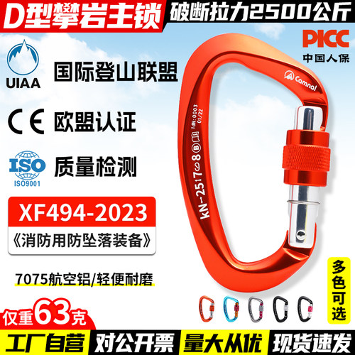 攀岩专用D型主锁挂钩小型登山扣