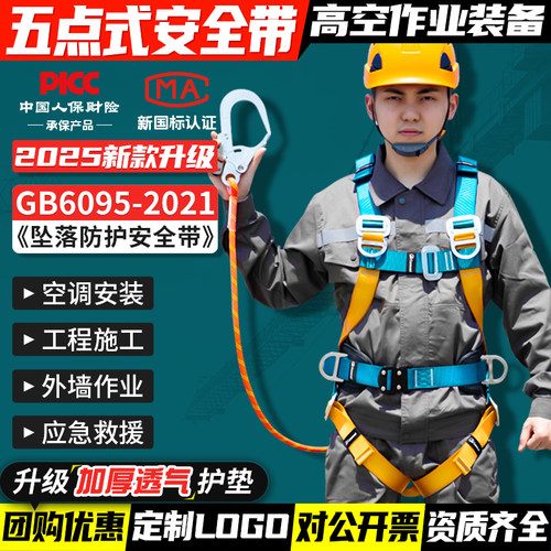 新国标5点式坠落防护安全带套装