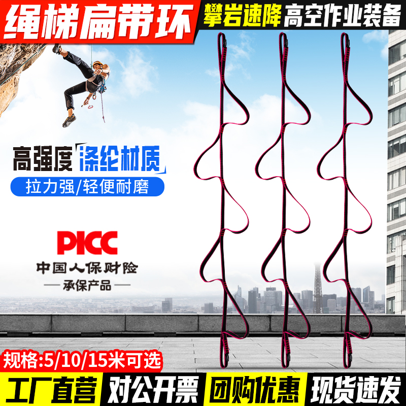 户外攀爬扁带绳梯5/10米软梯