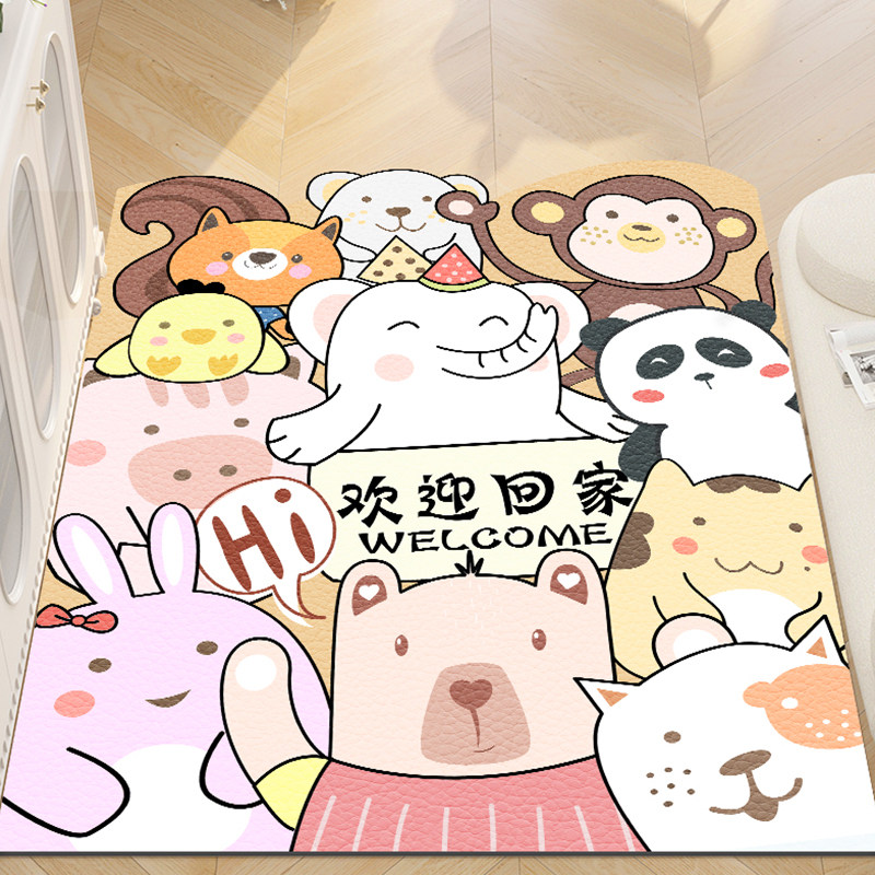入户门地垫pvc皮革进门口地毯防滑可爱垫子卡通可擦免洗玄关脚垫,居家布艺,家用脚垫,淘宝优惠券,粉丝福利购,淘宝优惠卷