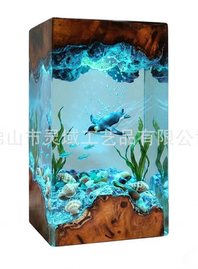 新款企鹅环氧摆件树脂灯深海版潜