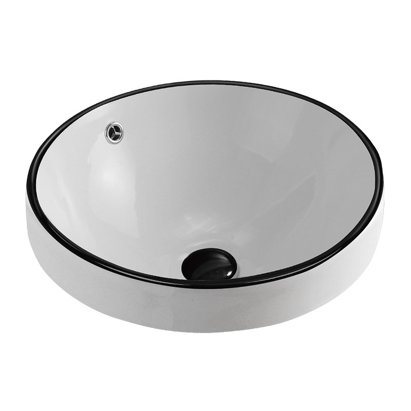 黑边台中盆盆嵌入式洗脸体v洗手盆一盆陶瓷台上半椭圆形圆形艺术l