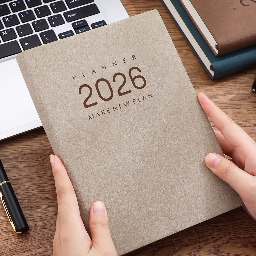 2026年日程本工作计划本时间管理效率手册记事本自律b5笔记本工作日志商务会议记录笔记本子日历本可定制logo