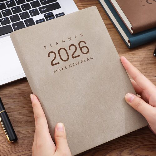 2026年日程本工作计划本时间管理效率手册记事本自律b5笔记本工作日志商务会议记录笔记本子日历本可定制logo