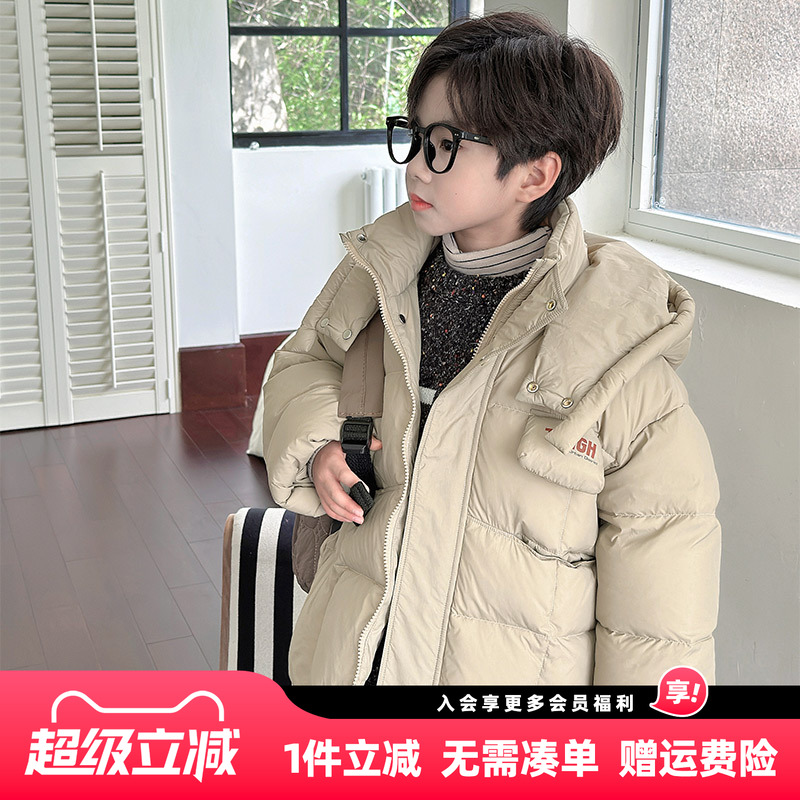男童羽绒服冬季2025新款儿童冬装加厚外套男孩秋冬款连帽短款上衣