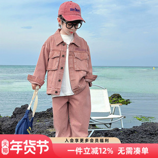 男童牛仔套装2025秋装新款儿童春秋款帅气时髦外套男孩秋季两件套