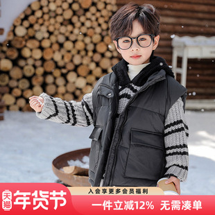 男童羽绒马甲秋冬款2025新款儿童冬季羽绒服外套男孩冬装外穿衣服