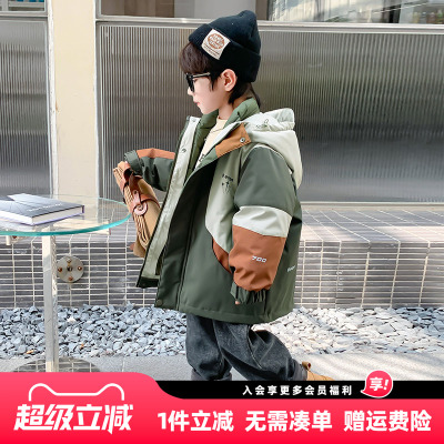 男童羽绒服2025新款冬装儿童男孩三合一加厚秋冬冲锋衣炸街外套
