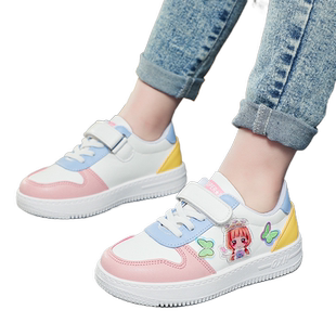 女童运动鞋2023年春季新款儿童防水皮面板鞋女孩小学生休闲单鞋子