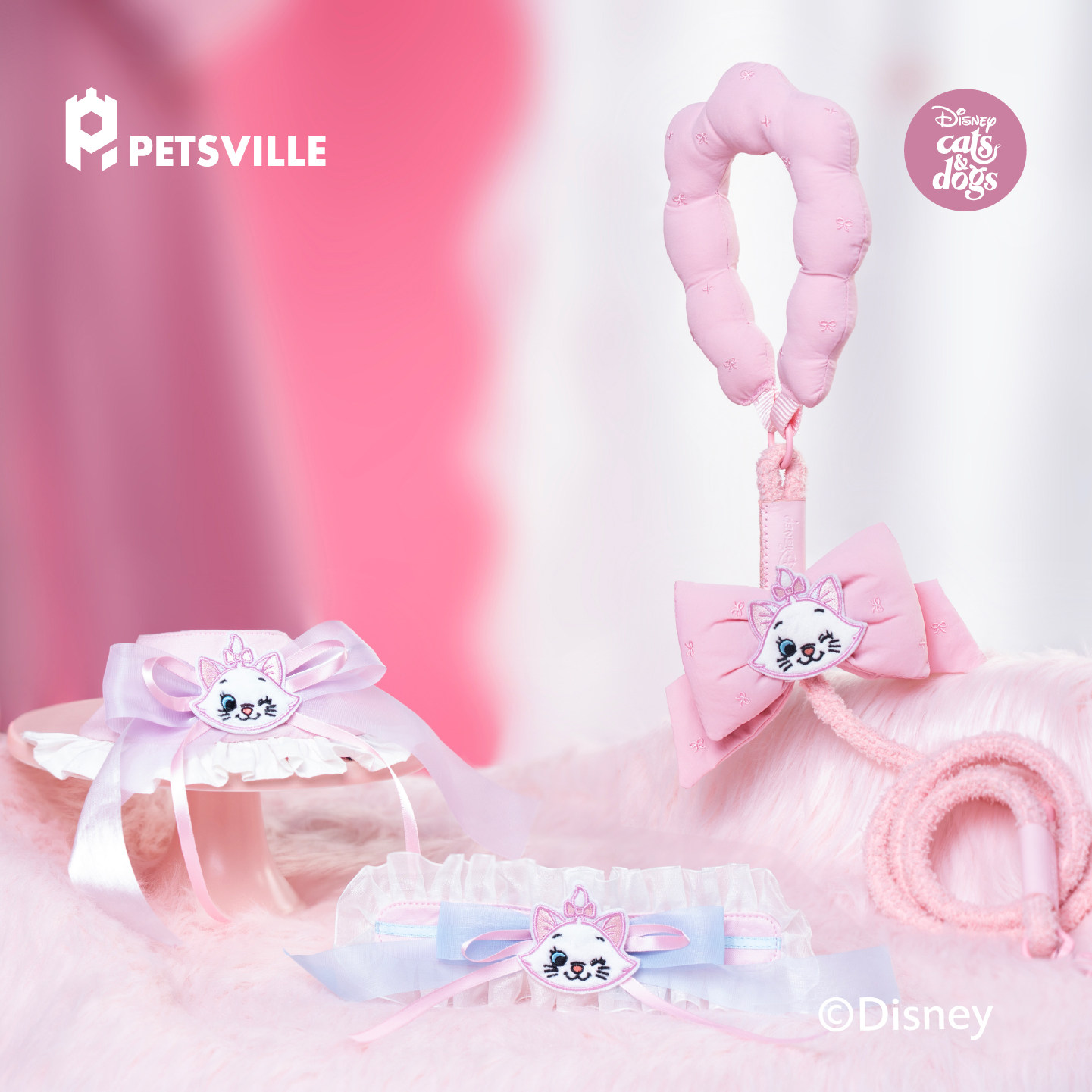 派思维迪士尼联名卡通猫咪牵引绳可爱粉色宠物项圈绳结绳猫咪用品,宠物/宠物食品及用品,猫牵引绳,淘宝优惠券,粉丝福利购,淘宝优惠卷