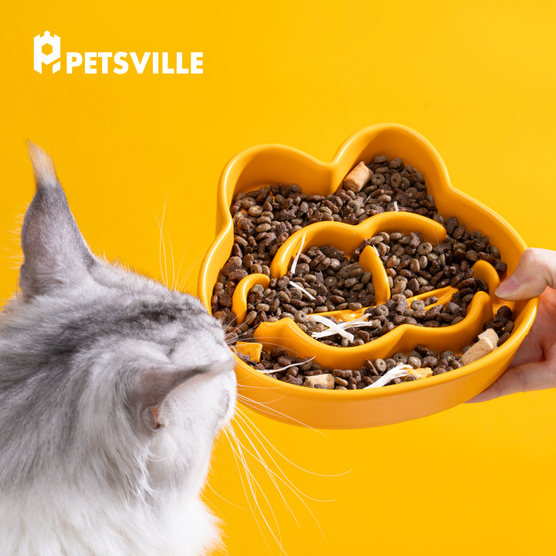 派思维加菲猫慢食碗狗陶瓷宠物防噎碗猫碗狗碗防打翻猫咪狗狗食盆