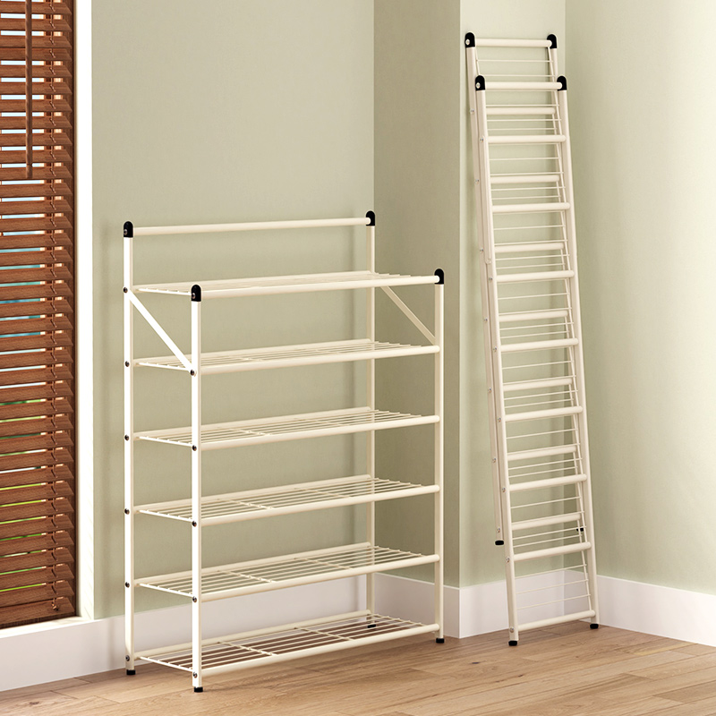 鞋架折叠门口小窄免安装多层家用简易收纳宿舍出租房用铁艺鞋架子