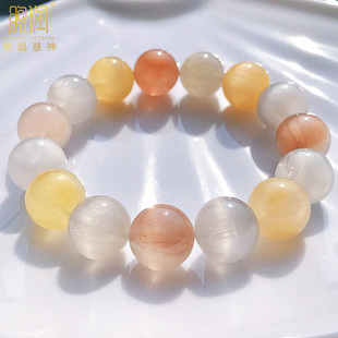 天然彩兔毛手链粉兔毛发晶手串白发晶红发晶猫眼石绿发晶银发水晶