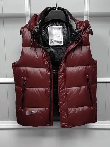 新款男士冬季连帽羽绒马甲2025