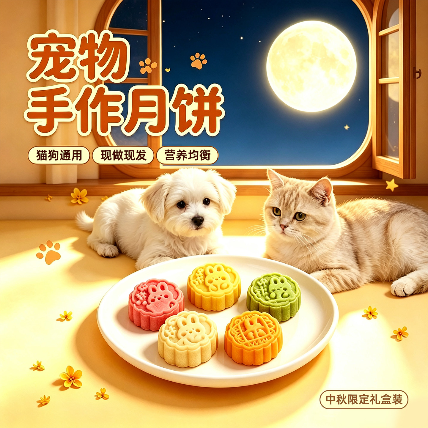 宠物月饼礼盒猫狗零食猫咪冻干