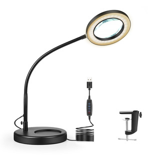 厂家直供 折叠放大镜灯 夹式电子维修灯 阅读书灯