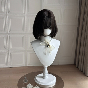 短发假发女齐刘海高层次短发波波头遮脸日常自然仿真发整顶全头套
