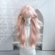 仿真发刘海长款 假发全头套新款 粉毛 粉色长卷发大波浪 不固定