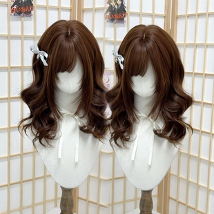假发全头套日系齐刘海古早感锁骨层次卷发甜妹日常佩戴自然仿真发