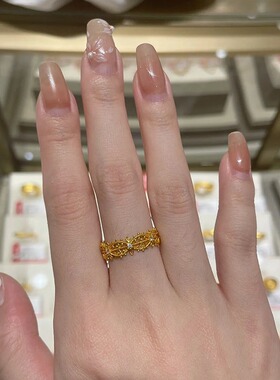 日系Cherry Kitty法式轻奢镂空闪钻皇冠戒指女ins奢华高级感指环