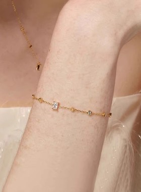 日系cherry kitty法式方糖锆石手链女ins小众百搭设计感手串时尚