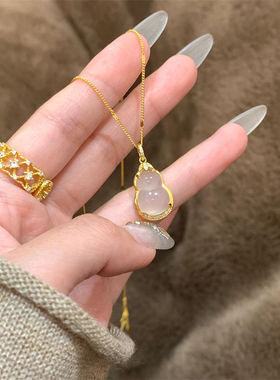 日系Cherry Kitty新中式金枝玉叶冰透葫芦项链女ins轻奢国潮吊坠