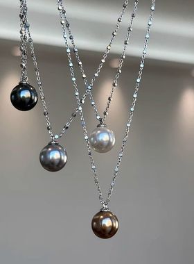 日系Cherry Kitty轻奢美拉德珍珠吊坠项链女vingate法式复古风