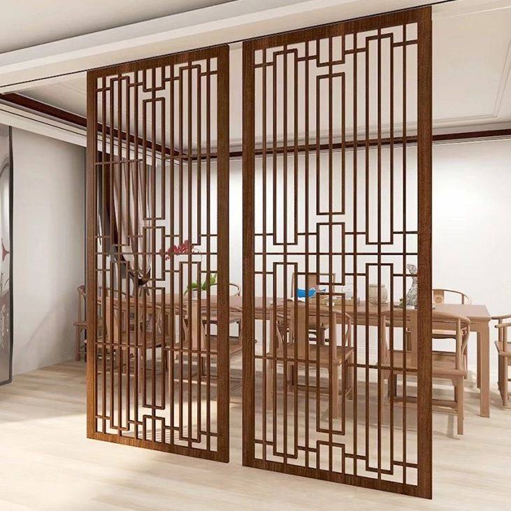 仿古门窗玄关屏风隔断客厅遮挡实木花格钉制雕花窗户新中式格栅