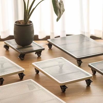 带刹车万向轮静音轮移动花盆托盘铁艺加厚特大号正方形底座滚轮