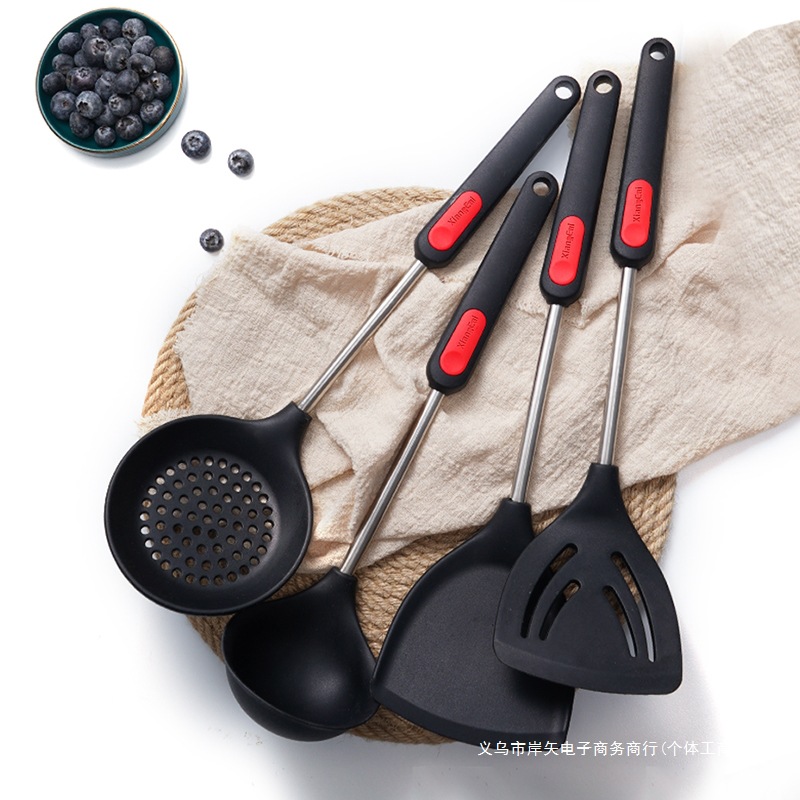 硅胶锅铲炒菜铲子不粘锅锅铲炒勺子家用硅胶煎铲厨具防烫套装日用