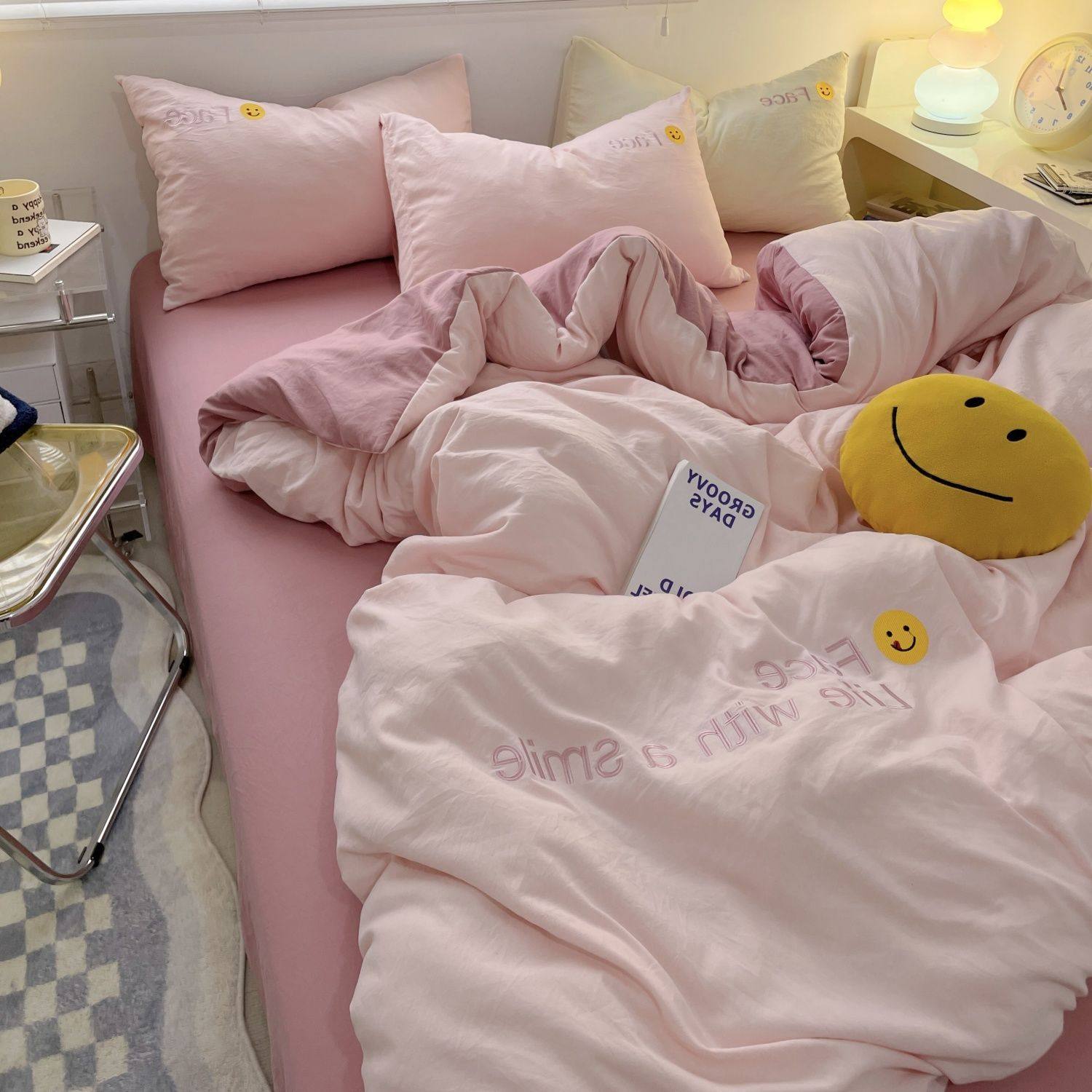 A类母婴级可裸睡刺绣超柔加厚磨毛床上四件套床笠宿舍床单三件套4