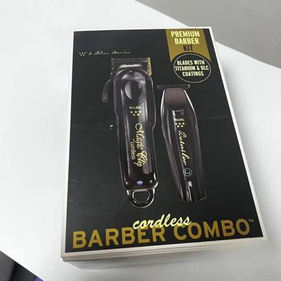 国产Wahl8171无绳理发师组合黑色魔术夹钳和细节修剪器华尔302539