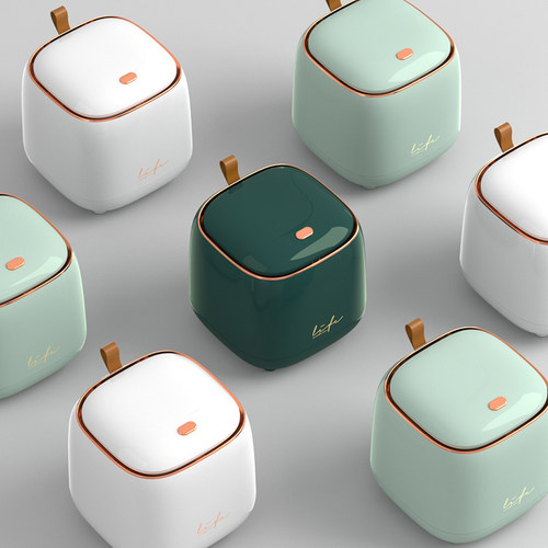 ?jh桌面垃圾桶按压式客厅轻奢杂物桶车载家用办公桌餐厅收纳筒垃