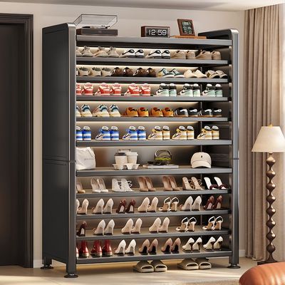 钢制鞋柜收纳柜一体家用门口玄关入户大容量多层新款储物防尘