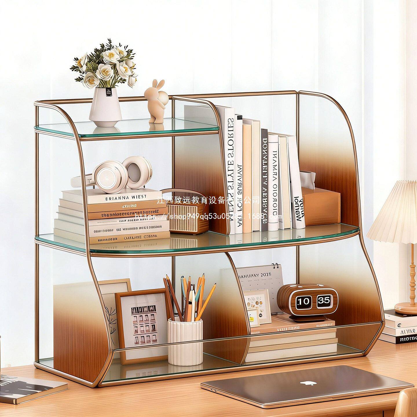 书架桌面置物架办公室桌上多层文件架大容量书柜简易工位改造其它