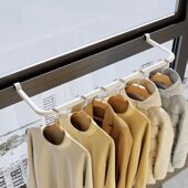 窗框晾衣架外置阳台窗户飘窗外晒衣架小型卡在断桥铝窗户上 衣架